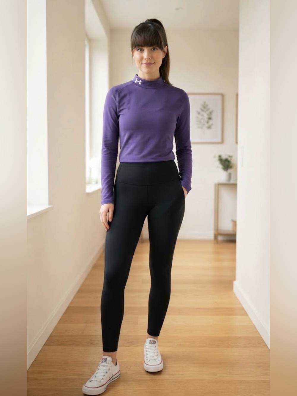 Under Armour Purple Long-Sleeve Turtleneck Performance Top
